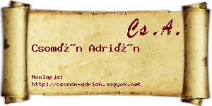 Csomán Adrián névjegykártya