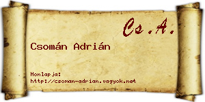 Csomán Adrián névjegykártya