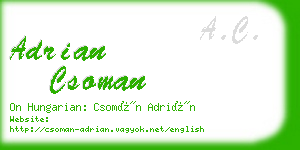 adrian csoman business card